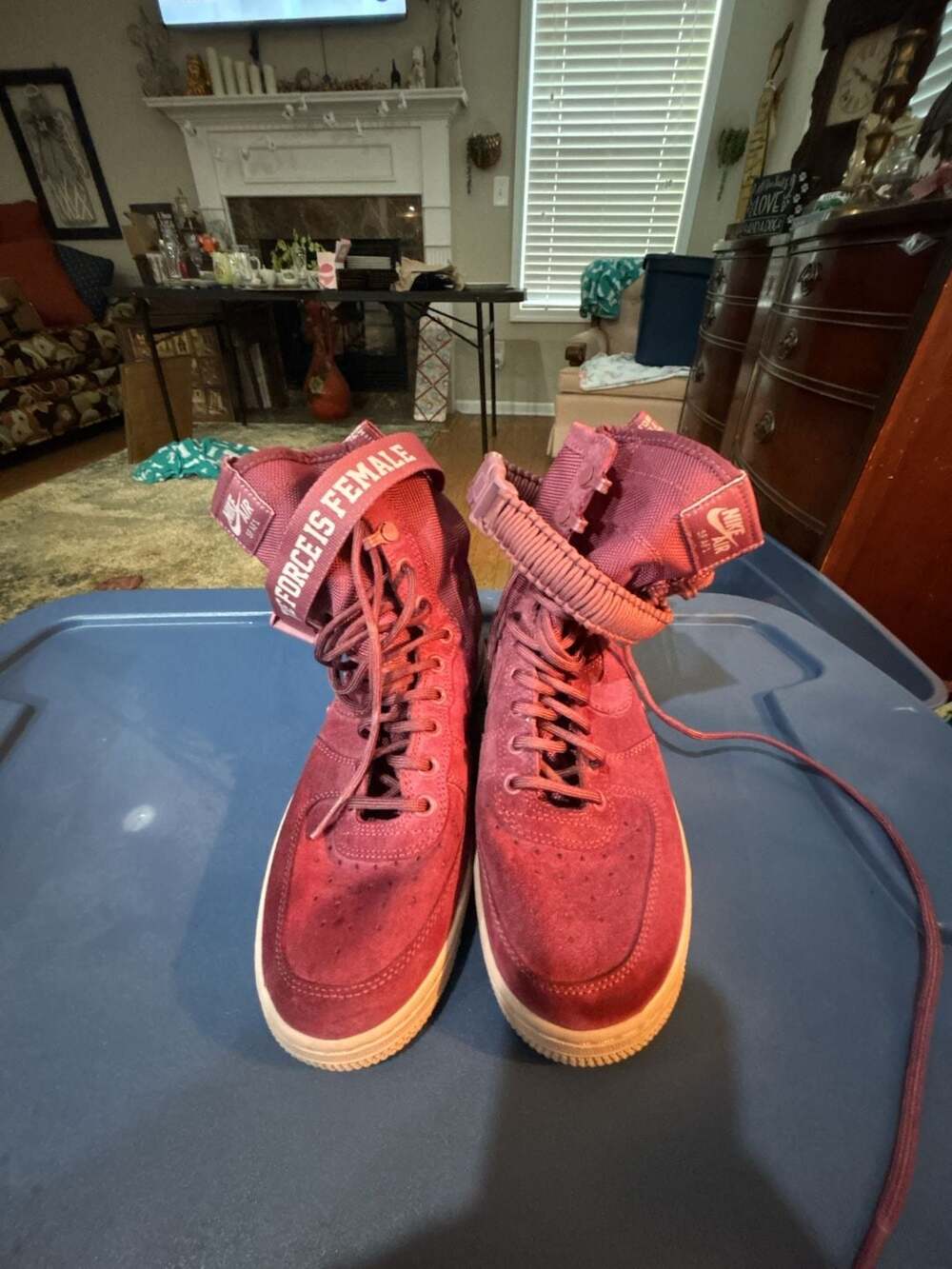 Nike SF Air Force 1 High Vintage Wine The Force Is Female AJ1700-600